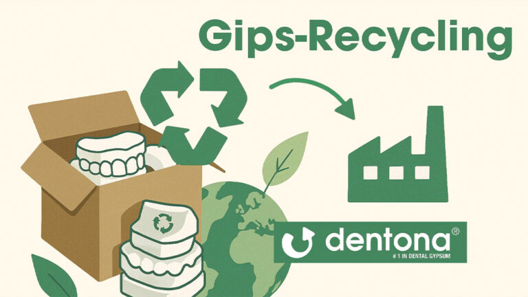 Mit einem Service zum Recycling von Gipsabfällen unterstreicht dentona den Einsatz für Nachhaltigkeit.